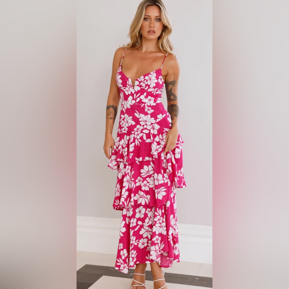 HELLO MOLLY STARGAZING GIRL MAXI DRESS PINK